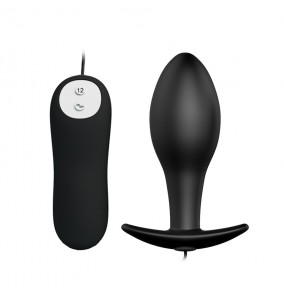 PRETTY LOVE Vibration Anal Pleasure Butt Plug (Black)